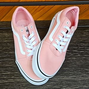 NEW Womens VANS Ward Powder Pink Canvas Sneakers - Size 6